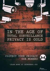 Poster about Privacy. In the Age of total surveillance, Privacy is Gold